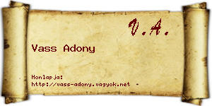 Vass Adony névjegykártya
